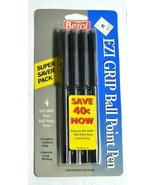 4 Vintage Berol Ballpoint Pens Ezi Grip Black Ink Fine Point Refillable ... - £6.15 GBP