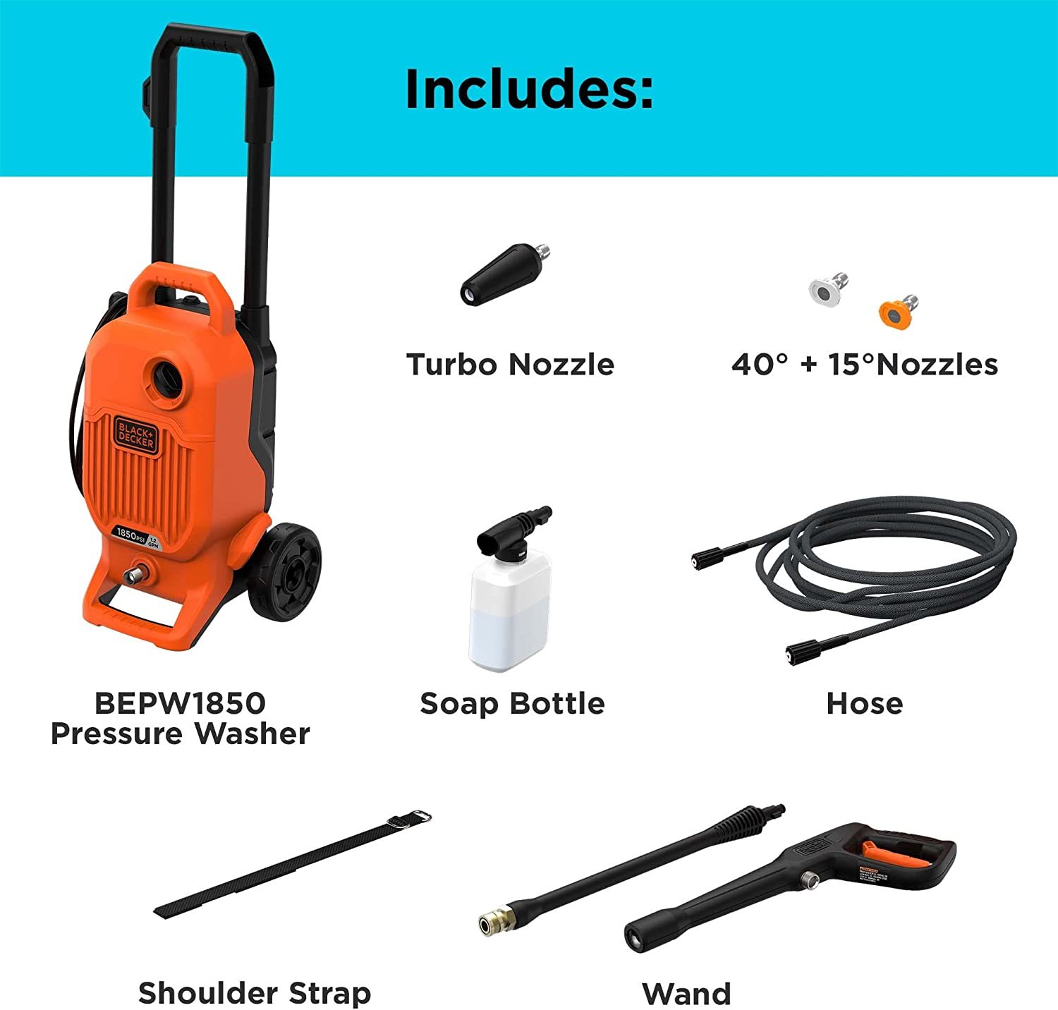  AUTOGEN Portable Pressure Washer, 650PSI Cordless Power  Cleaner, 20V 4.0Ah Battery Pressure Washer with 6-in-1 Multi-Function  Nozzle Accessories Kit (2 X 20V Battery and Charger Included) : Patio, Lawn  