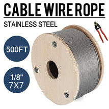 500Ft T316 Stainless Steel Cable Wire Rope 7X7 1/8&quot; Cable Railing Kit - £74.24 GBP