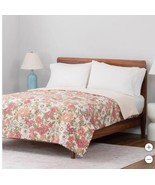 Berkshire Blanket Pink Multicolor Floral Herringbone Microfiber Down Alt... - €40,37 EUR