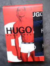 HUGO BOSS Uomo 3-Pack Blu/Nero Cotone Elastico Intimo Tronco Boxer L - $24.72