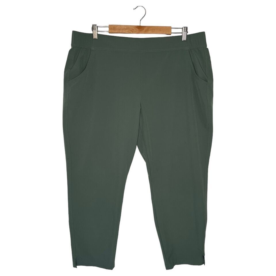 Eddie Bauer Pants Womens XL Traveler Ankle UPF 50 Lightweight Pull On Green - $20.78