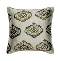 Decorative 16&quot;x16&quot; Abstract Gray Jacquard Silk Pillow Cover�For Sofa-Chr... - £24.12 GBP+