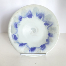 Art Pottery Bowl Narrow Base Flare Edge Drip Glaze 7in - $24.95