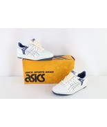 NOS Vintage 90s Asics Mens Size 6 Spell Out Outrage Lo Sneakers Shoes Wh... - $188.05