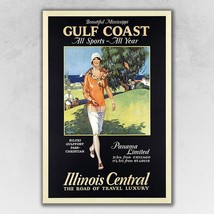 Gulf Coast Golf 1932 Vintage Travel Unframed Print Wall Art - $100.49