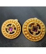 Givenchy Multi Rhinestone Gold Plated Signed Clip-On Earrings - $194.67 CAD