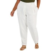 MSRP $119 Calvin Klein Womens Plus Pleat Front Ankle Pants Ivory Size 24W - £57.40 GBP