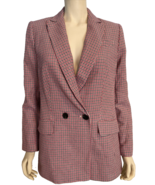 NWT  Talbots Red, White, Blue Houndstooth Cotton Lined Double Breasted B... - €65,51 EUR