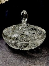 Mid Century Star of David Clear Glass Candy Dish w/Lid  Anchor Hocking 7... - £9.33 GBP
