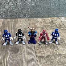 Imaginext  Power Rangers Lot Of 5 Figures Black Ranger Blue Ranger Figure - £11.17 GBP