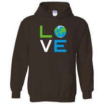 Love Earth - Planet Nature Globe World Outdoors Environment Hoodie - Small - Dar - £36.70 GBP