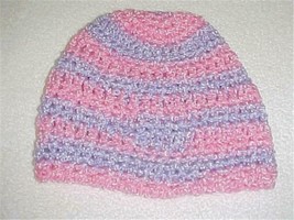 Hand Crochet Hat (Pink/Lavender) NEW - £7.44 GBP