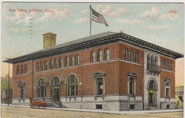 Akron Ohio OH Postcard 1909 Post Office Canton - £2.35 GBP