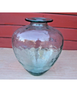 Large Dimpled Heart Shaped Blown Clear Glass Vase 14&quot; x 13&quot; x 9&quot; 9 Lbs. - £52.85 GBP