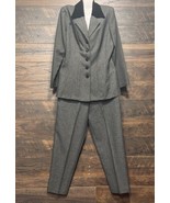 Breakin Loose 2 Piece Pant Suit 13/14 Gray With Black Velvet Collar 4 Bu... - $31.06 CAD