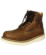 Mens Light Brown Work Boots Leather Lace Up Anti Slip Soft Toe Botas Tra... - €51,64 EUR