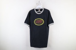 Vintage 90s Levis Mens Medium Faded Spell Out Reflective Logo Ringer T-Shirt USA - $59.35