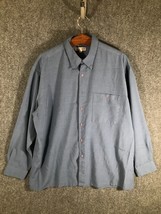 Pierre Cardin Button Up Shirt Men&#39;s Size XL Blue Long Sleeve Button down... - $11.20