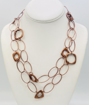 Premier Designs Elemental Antiqued Copper Tone Oval Link Necklace 43 in - $17.82