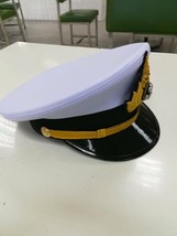 Royal Thai Navy Officer Cap Uniform Naval Soldier White Hat Big Size 58 ... - $46.40