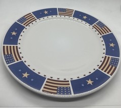 MAJESTICWARE by Sakura Majestic Flag Dinner Plate Patriotic July 4th USA... - $10.29