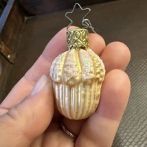 Vintage Old World Christmas Inge Glas Ornament Germany Tan Acorn - $12.50