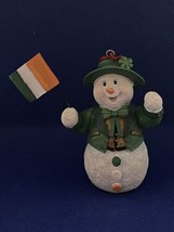 4” Resin Christmas Ornament International Irish Snowman With Ireland Flag - £10.83 GBP