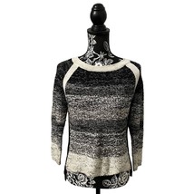 Curio New York Cotton Blend Knit Top Black &amp; White Pink Accent - Size Small - £13.70 GBP