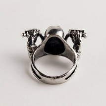 Biker Ring Bearded Skull Silver Color Size 7 8 9 11 12 13 14 Fashion Jewelry image 2