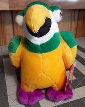 Fiesta PARROT Bean Bag Plush Stuffed Bird 7&quot; Vintage 1998 Yellow Green P... - £6.18 GBP