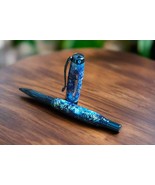 Ocean Blue Molded Copper Wire Tree Pen | Blue Titanium Diamond Knurl Pen... - $184.99