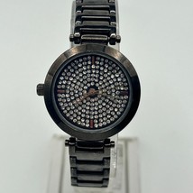 Women’s Metallic Black Crystals Dial Fashion Watch Working New Battery - $12.63