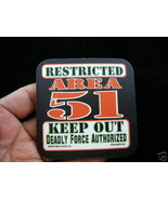#A-255  Area 51 Restricted Keep Out Alien black COASTER x files - £5.30 GBP