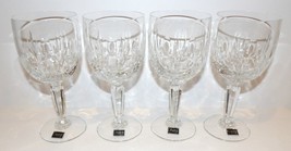 STUNNING SET OF 4 MIKASA CRYSTAL SYMPHONY 7 1/8&quot; WATER GOBLETS WITH LABELS - £68.49 GBP