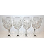STUNNING SET OF 4 MIKASA CRYSTAL SYMPHONY 7 1/8&quot; WATER GOBLETS WITH LABELS - £68.50 GBP