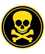 SKULL and CROSSBONES DANGER (4 Pack) HardHat Sticker (size: 2&quot; color: YL... - $12.49 CAD