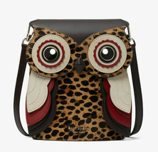 Kate Spade blinx Calf Hair leopard 3d owl crossbody Clutch ~NWT~  - £217.62 GBP