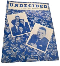 Vintage Sheet Music 1939 Undecided/The Ames Bros. - $8.90