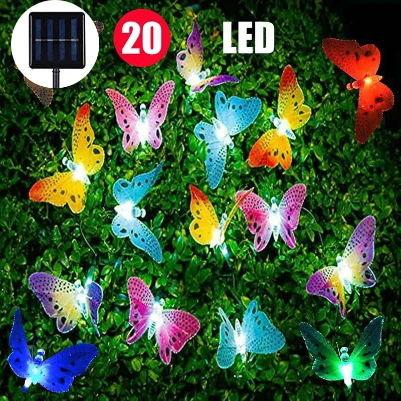 5M  Optic 20 LED  Solar String Lights Outdoor Waterpoof Solar Powered Fairy Ligh - £95.93 GBP