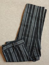 Talbots Stretch Cropped Capri Pants Womens Size 6 Petite Black Striped Straight - £18.93 GBP