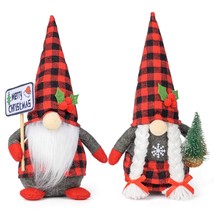 D-FantiX 2Pack Christmas Gnomes Plush with Christmas Sign and Xmas Tree,... - £26.54 GBP