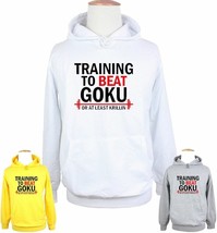 Training to Beat Goku or At Least Krillin DBZ Print Sweatshirt Unisex Hoodie Top - £20.69 GBP