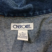 Cherokee RN#17730 Women’s Blue Cotton Button Up Cotton Jacket Pockets Size XL image 4