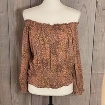 Wallflower Off The Shoulder Blouse, Large, Floral, Rayon, Long Sleeve, NWT - £19.92 GBP