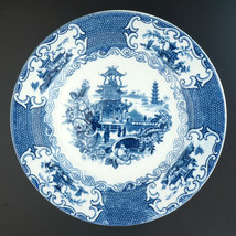 English Flow Blue Transferware Chinoiserie Luncheon Plate Allertons Chinese Pat. - £9.85 GBP