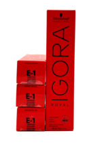 Schwarzkopf Igora Royal Permanent Color Creme E-1 Extrait Cendre 2.1 oz-3 Pack - £25.47 GBP