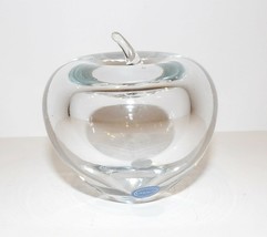 STUNNING LARSON CRYSTAL ART GLASS 3&quot; APPLE PAPERWEIGHT/SCULPTURE - $26.72