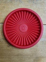 Tupperware Round Servalier RED LID ONLY 5&quot; Part #812-34 Replacement OBSOLETE  - £11.67 GBP