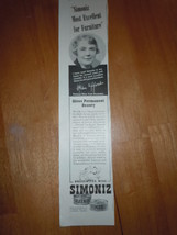 Vintage Simoniz For Furniture Print Magazine Advertisements 1937 - $3.99
